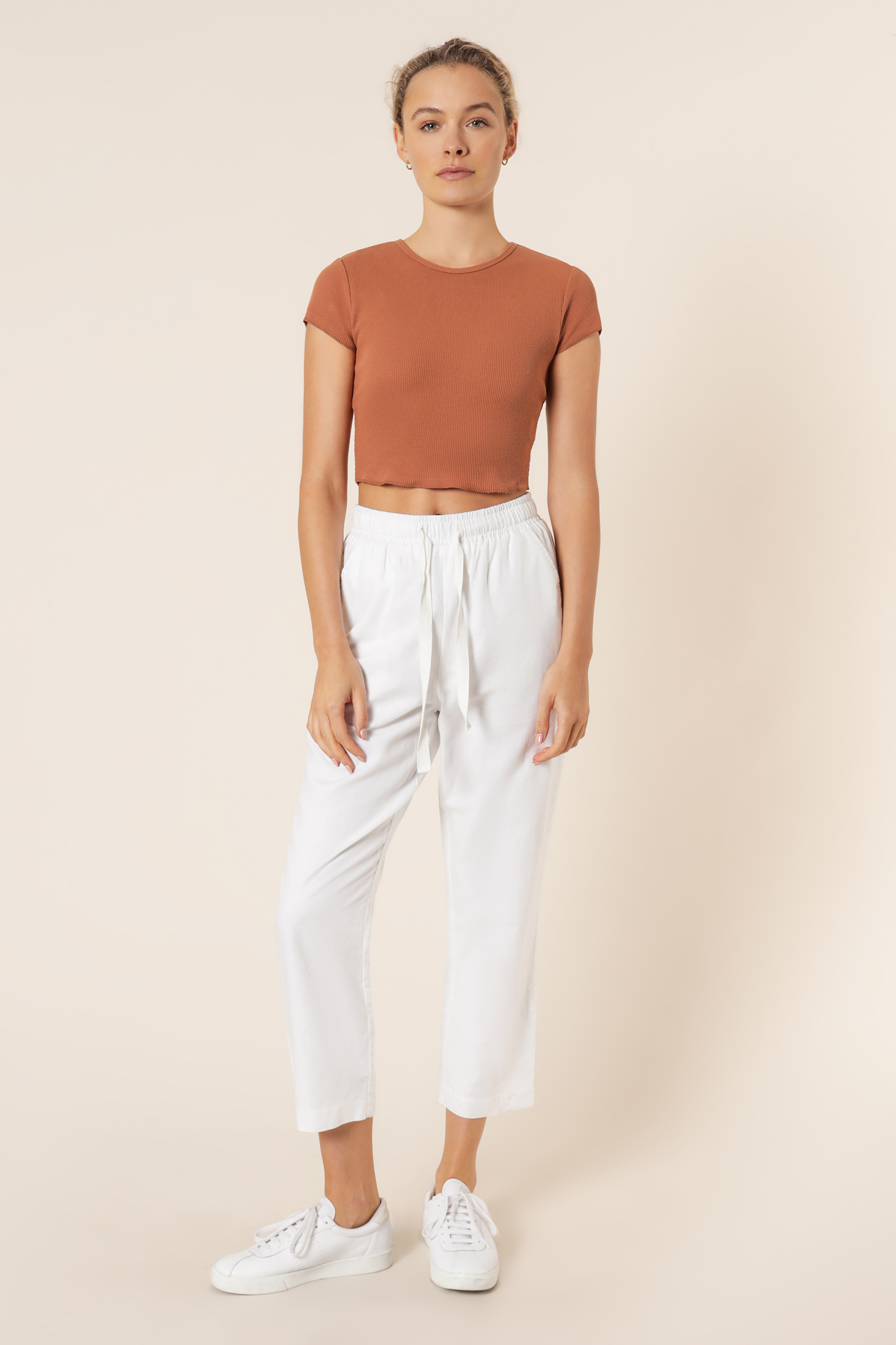 Nude Lucy Cameron Basic Waffle Tee Cinnamon Tees 