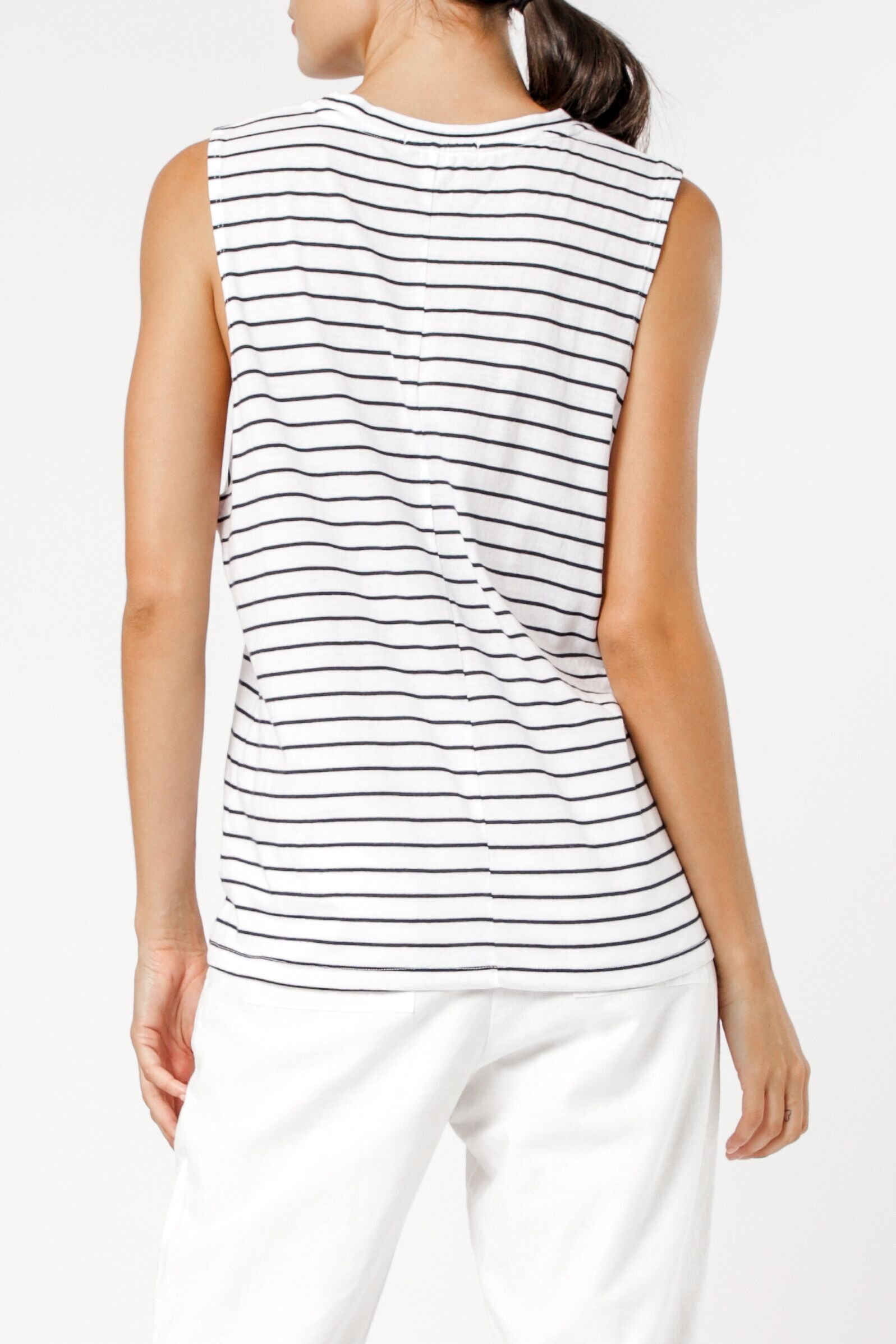 Nude Lucy keira basic muscle navy stripe top, t shirt