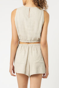 Nude Lucy rumi linen crop top oat top