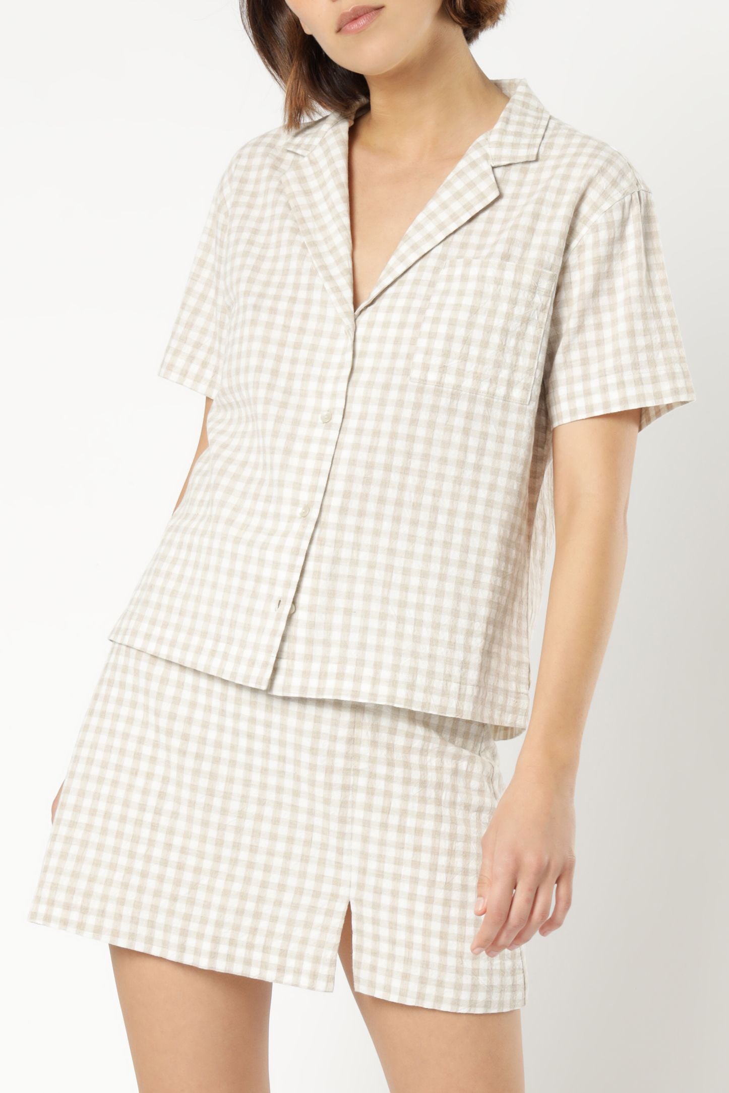 Nude Lucy brynn check shirt sand check shirt