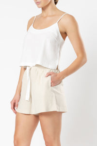Nude Lucy drew linen cami white top
